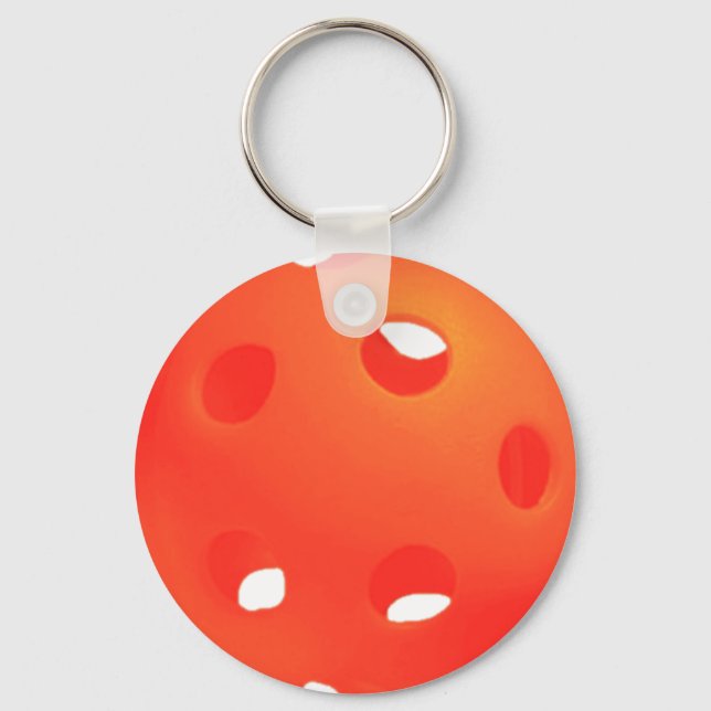 Pickleball Balls, Orange Pickleball Balls auf Weiß Schlüsselanhänger (Vorderseite)