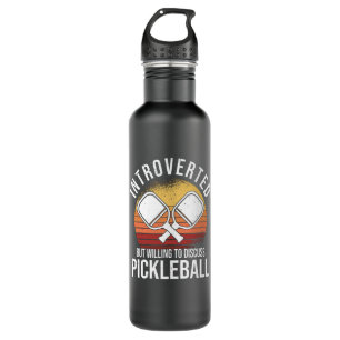 Pickleball Bat Retro Sunset Player Hobby Edelstahlflasche