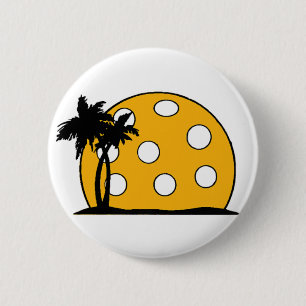 Pickleball Beach Sunset Button