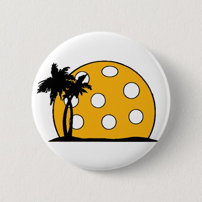 Pickleball Beach Sunset Button (Vorderseite)