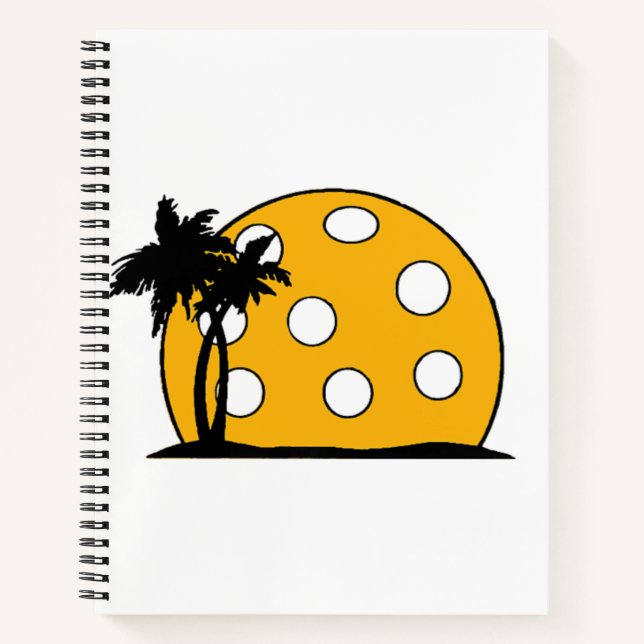 Pickleball Beach Sunset Notizbuch (Vorderseite)