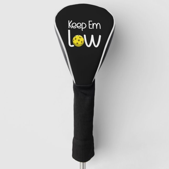 Pickleball Behielt Em Low Golf Headcover (Vorderseite)
