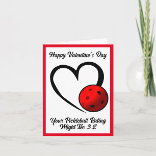 Pickleball Bewertung Valentine Heart Blue Pickleba Karte