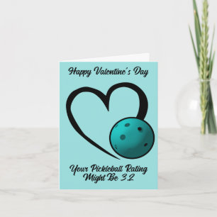 Pickleball Bewertung Valentine Heart Blue Pickleba Karte