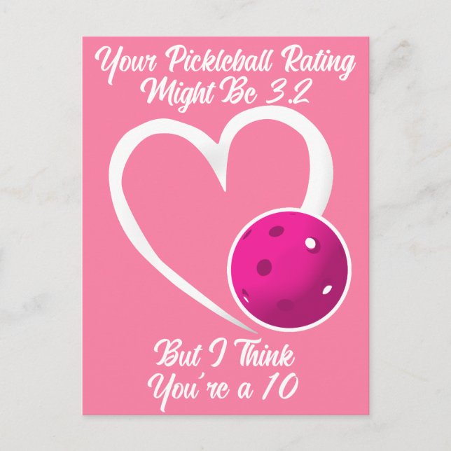 Pickleball Bewertung Valentine Heart Magentine Ros Postkarte (Vorderseite)