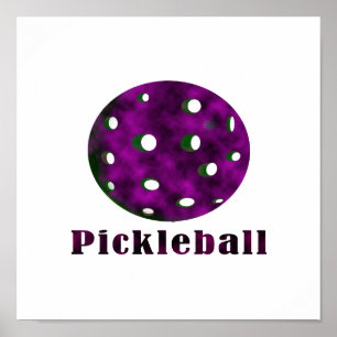 pickleball bewölkter lila Ball .png des Textes n Poster