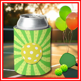 Pickleball Birthday Green RETRO Streifen Sport Dosenkühler