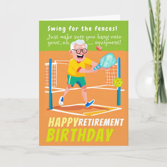 Pickleball Birthday Happy Retirement Grüße Karte (Vorderseite)