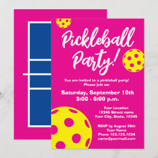 Pickleball Birthday party invitation template Einladung