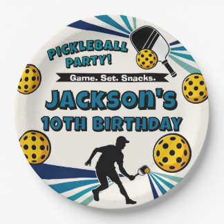 Pickleball Birthday Party Retro Vintag Player Pappteller