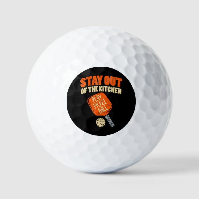 Pickleball - Bleibe aus der Küche Golfball (Vorderseite)