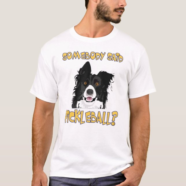 Pickleball Border Collie T-Shirt (Vorderseite)