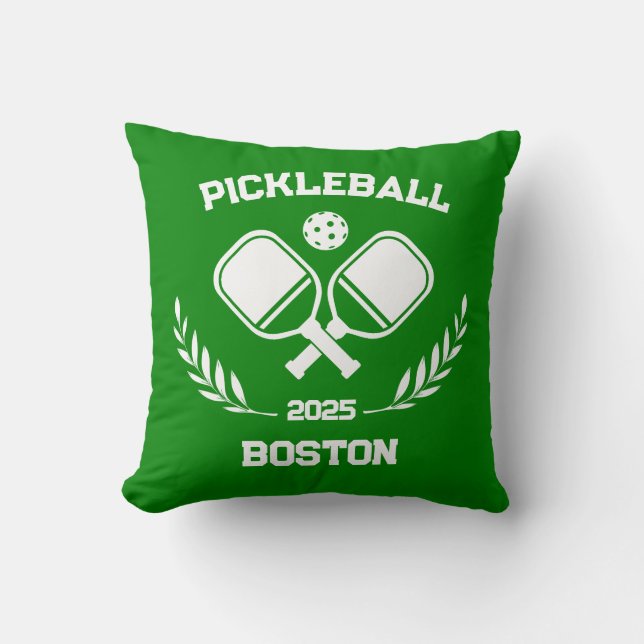 Pickleball Boston 2025 Custom Green Kissen (Vorderseite)