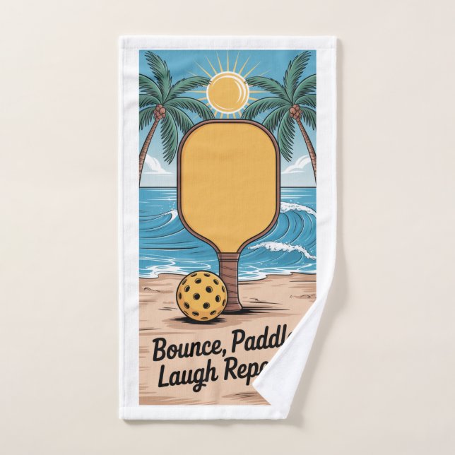 Pickleball Bounce Paddle Laugh Wiederholung Urlaub Handtuch (Handtuch)