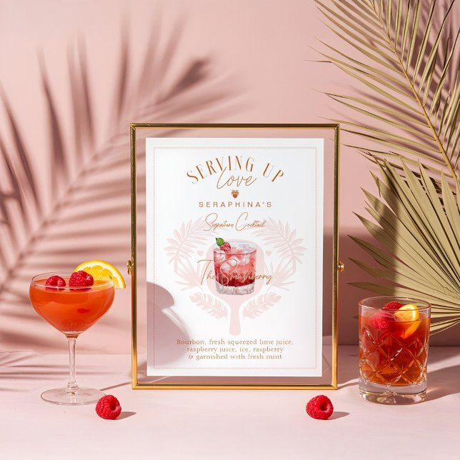 Pickleball Brautparty Cocktail Drink Poster (Pickleball Bridal Shower Watercolor Cocktail Drink Poster)