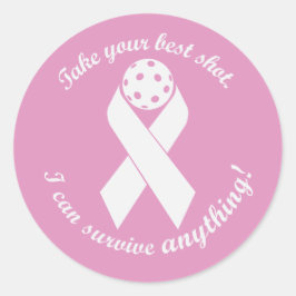 Pickleball Breast Cancer Survivor Runder Aufkleber