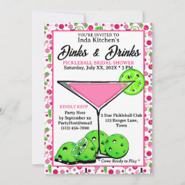 Pickleball Bridal Shower Dinks & Drinks Photo Einladung