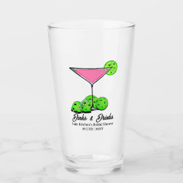 Pickleball Bridal Shower Pink Cocktail Personalize Glas