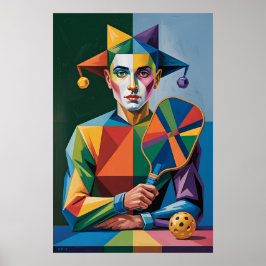 Pickleball Bright Team Jester Paddle Wall Poster