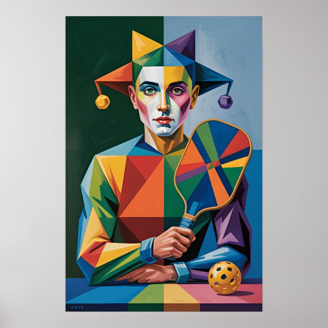 Pickleball Bright Team Jester Paddle Wall Poster (Vorne)