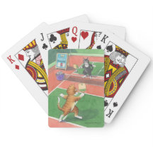 Pickleball Cats, die Karten spielen