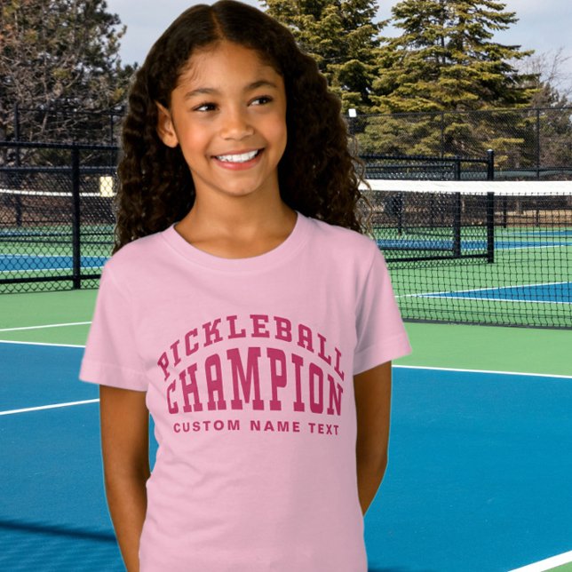 Pickleball Champion Individuelle Name Pickleballer T-Shirt (Pickleball Champion Custom Name Pickleballer Cute Pink Girls T-Shirt
)