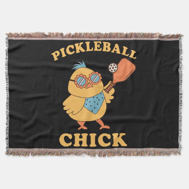 Pickleball Chick - Retro Decke (Vorderseite)