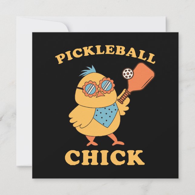 Pickleball Chick - Retro Einladung (Vorderseite)
