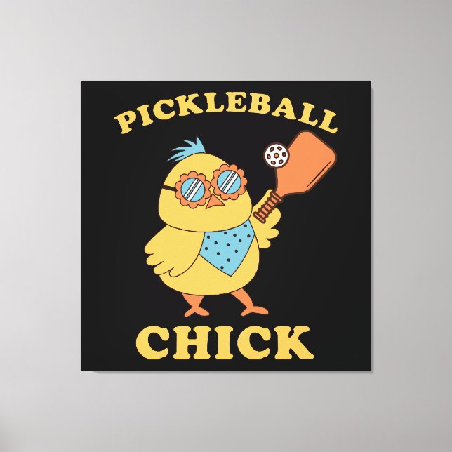 Pickleball Chick - Retro Leinwanddruck (Vorderseite)