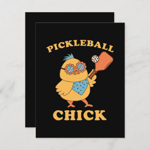 Pickleball Chick - Retro Mitteilungskarte