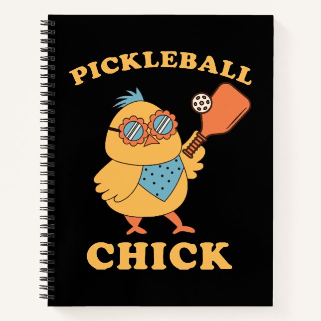 Pickleball Chick - Retro Notizbuch (Vorderseite)
