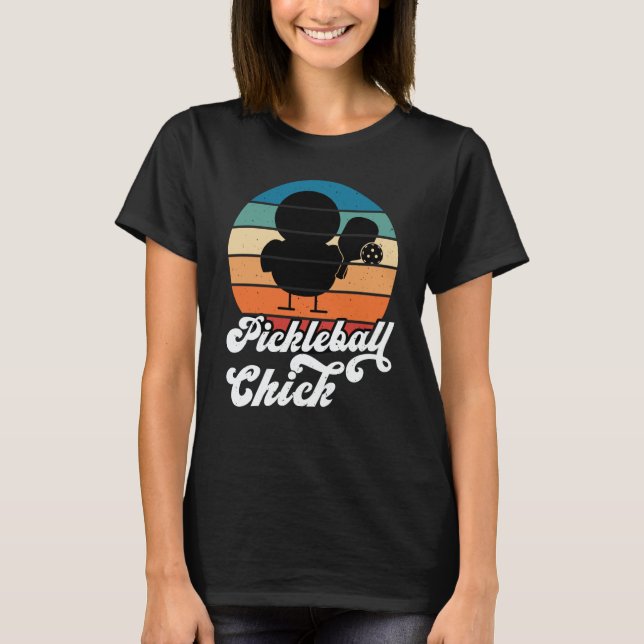 Pickleball Chick Retro Vintage T-Shirt (Vorderseite)