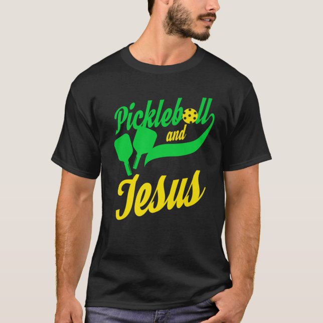 Pickleball Christlich Jesus T-Player Dink T-Shirt (Vorderseite)