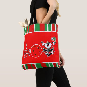 Pickleball Christmas Joy Santa Red und Green Tasche