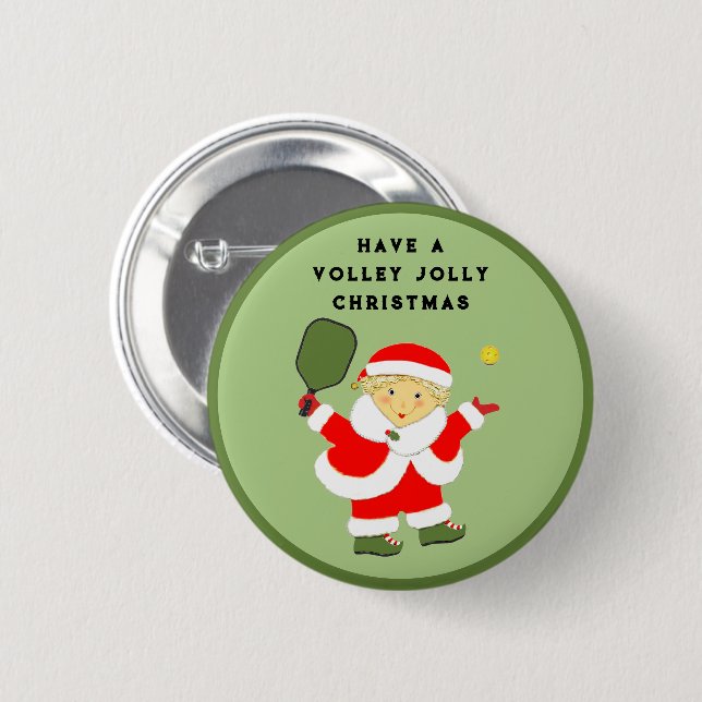 Pickleball Christmas Kleine Geschenk Button (Vorne & Hinten)