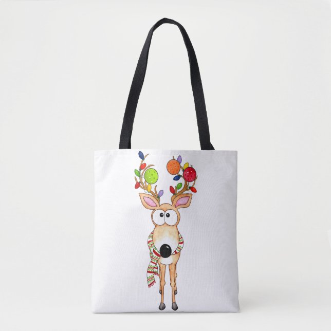 Pickleball Christmas Reindeer Tasche (Vorderseite)