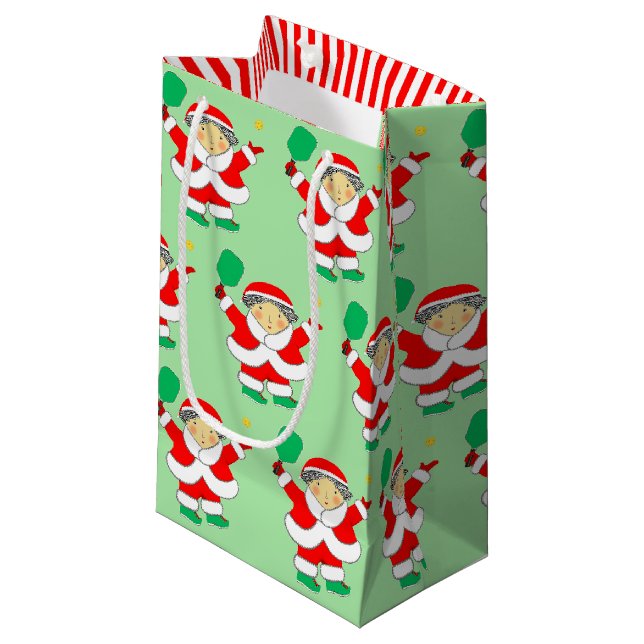 Pickleball Christmas Small Geschenktasche Kleine Geschenktüte (Vorderseite Schrägansicht)
