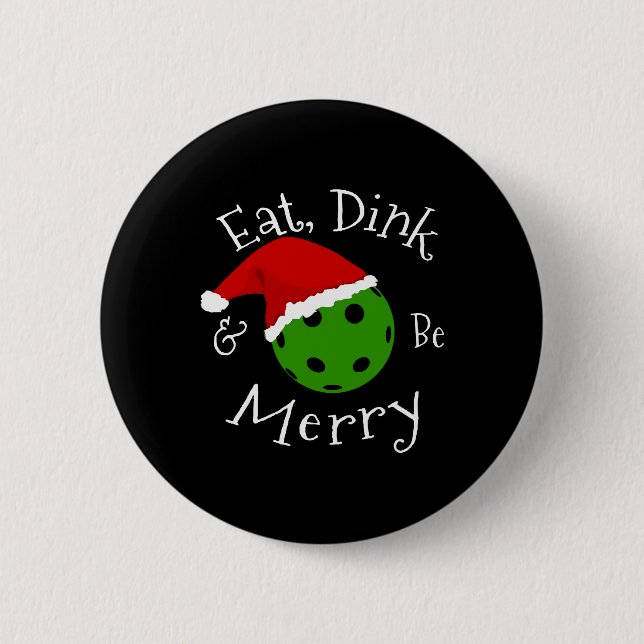 Pickleball Christmas Sprichwort Button (Vorderseite)