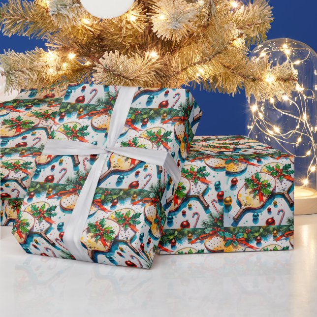 Pickleball Christmas Thema Geschenkpapier (Feiertage)