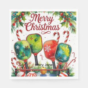 Pickleball Christmas Thema Serviette