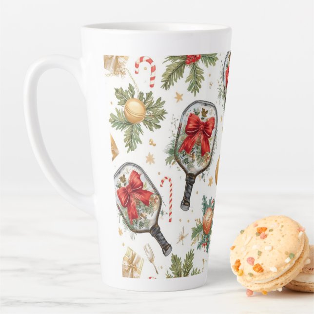 Pickleball Christmas themed with Paddle  Milchtasse (Beispiel)