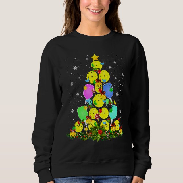 Pickleball Christmas Tree Santa Pickleball X Mas L Sweatshirt (Vorderseite)