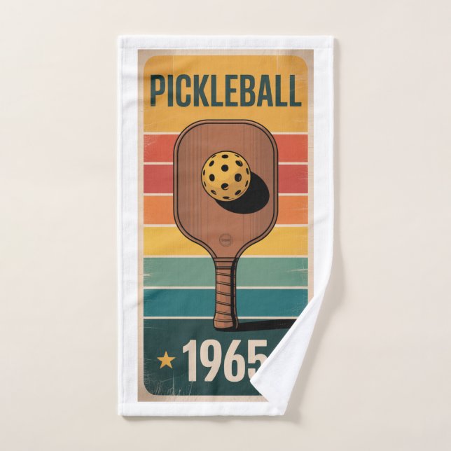 Pickleball Classic 1965 Paddelplakat für Lüfter Handtuch (Handtuch)