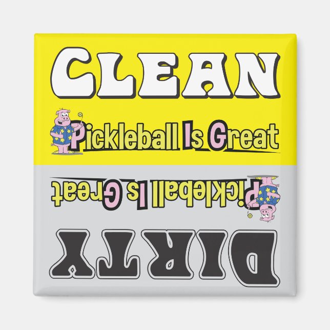 PICKLEBALL CLEAN DIRTY DISHWASHER MAGNET (Vorne)