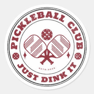 Pickleball Club Dink It Vintag Runder Aufkleber