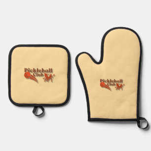 Pickleball-Club-Logo - Gear & Geschenke nach Maß Ofenhandschuh & Topflappen-Set