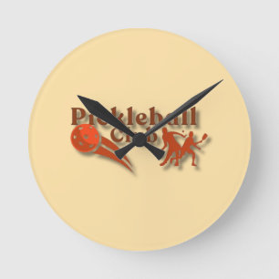 Pickleball-Club-Logo - Gear & Geschenke nach Maß Runde Wanduhr