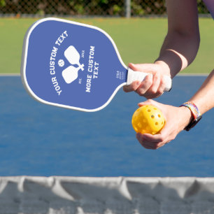 Pickleball Club Logo Player Name Personalisiert bl Schläger