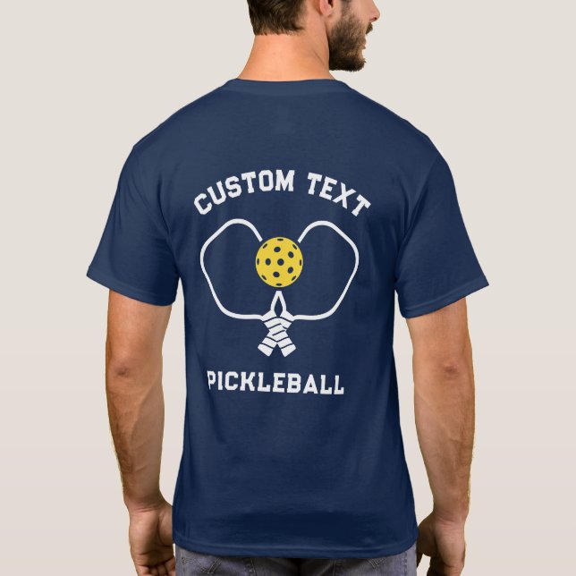 Pickleball Club Personalisierter Name T-Shirt (Rückseite)