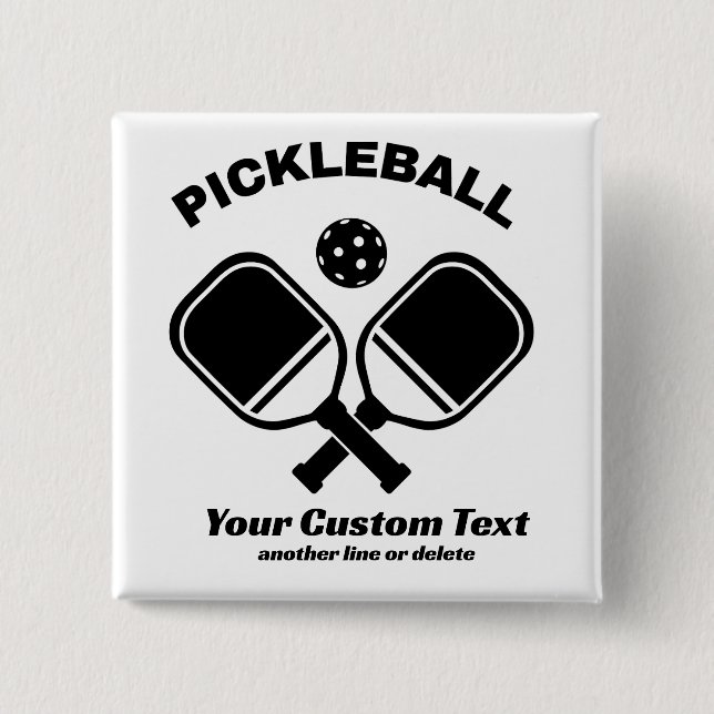 Pickleball Club Pickleball Paddle & Ball Custom Button (Vorderseite)